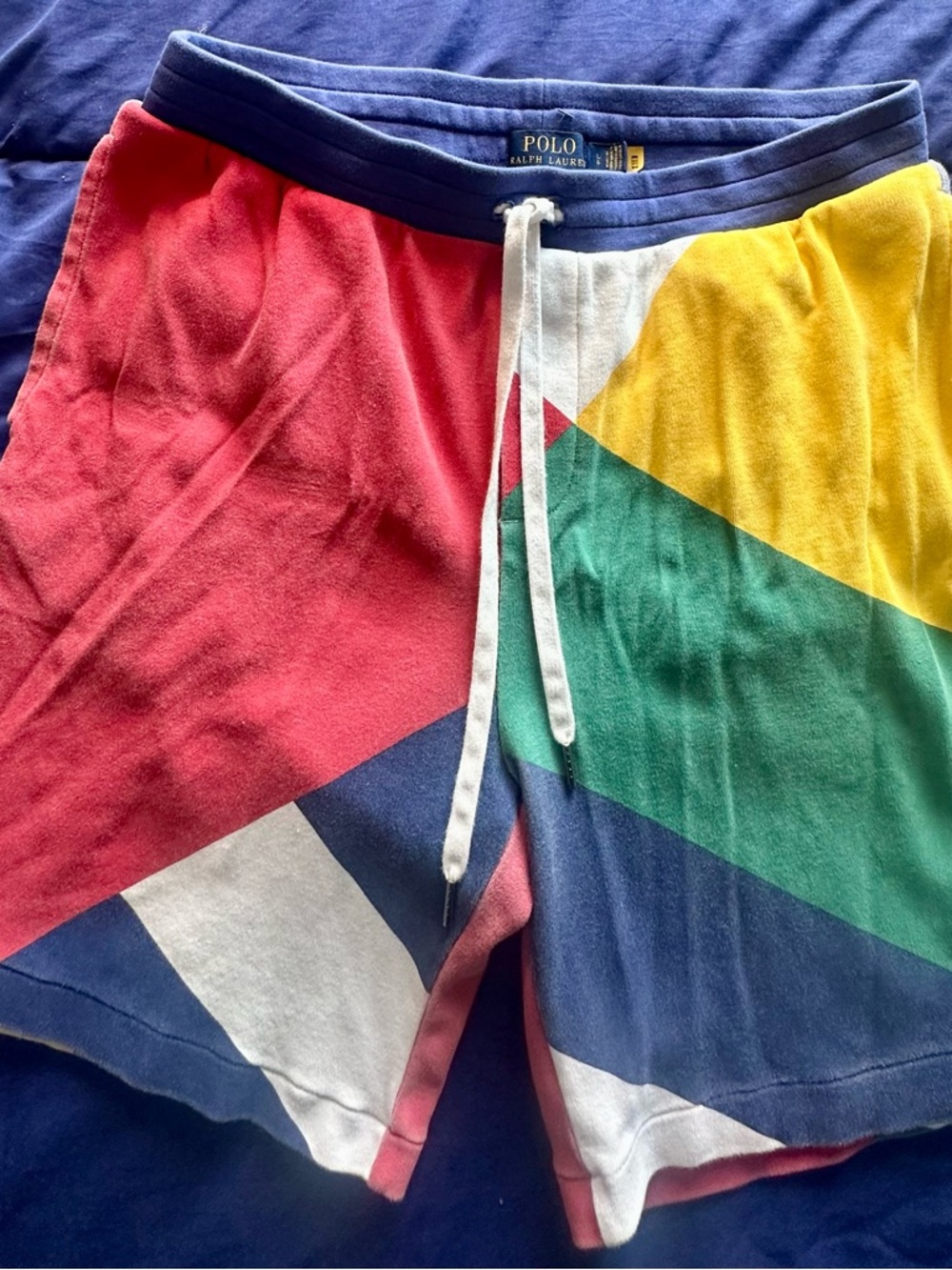 Ralph Lauren Multi-Color Block Terry Athletic Shorts